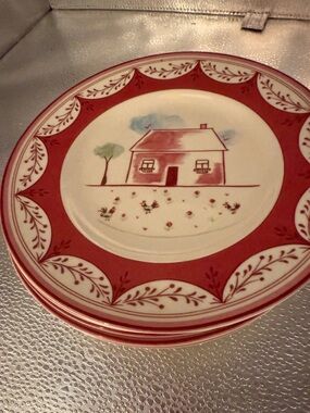 Vintage Johnson Brothers “Farmyard Chic” Salad Plates in a Farmyard pattern